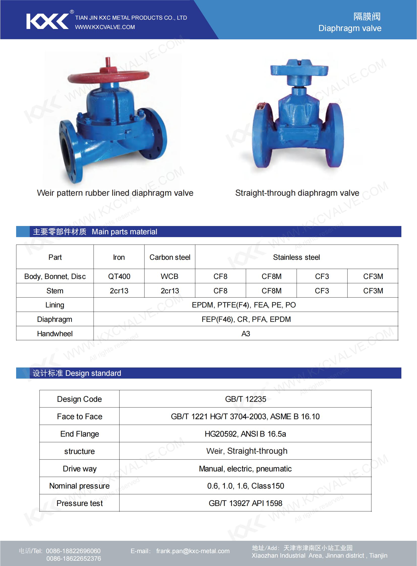 WCB Diaphragm valve