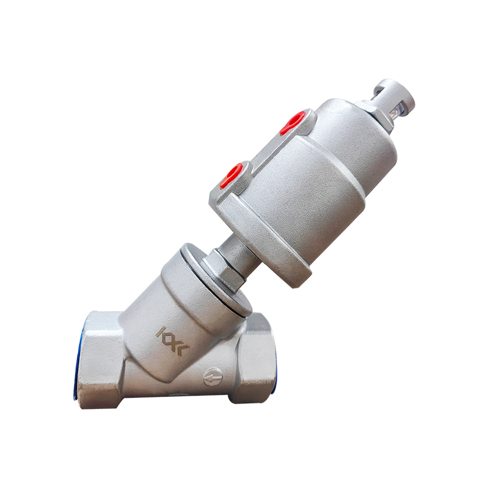 High Steel Threaded  Stainless Steel Pneumatic Angle Seat Valve