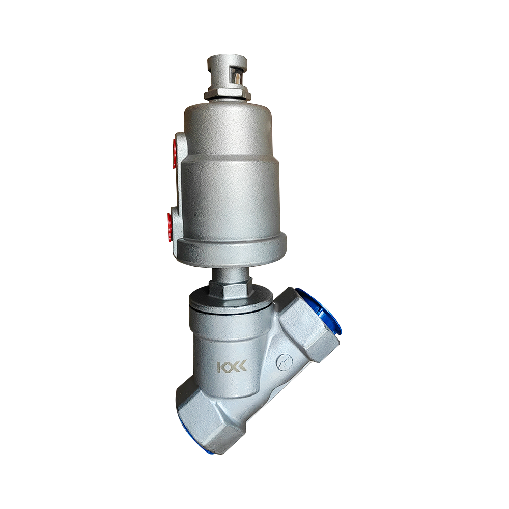 High Steel Threaded  Stainless Steel Pneumatic Angle Seat Valve